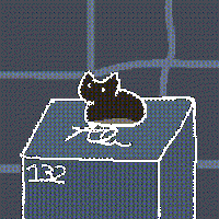 Oscar melting on a blue pillar.